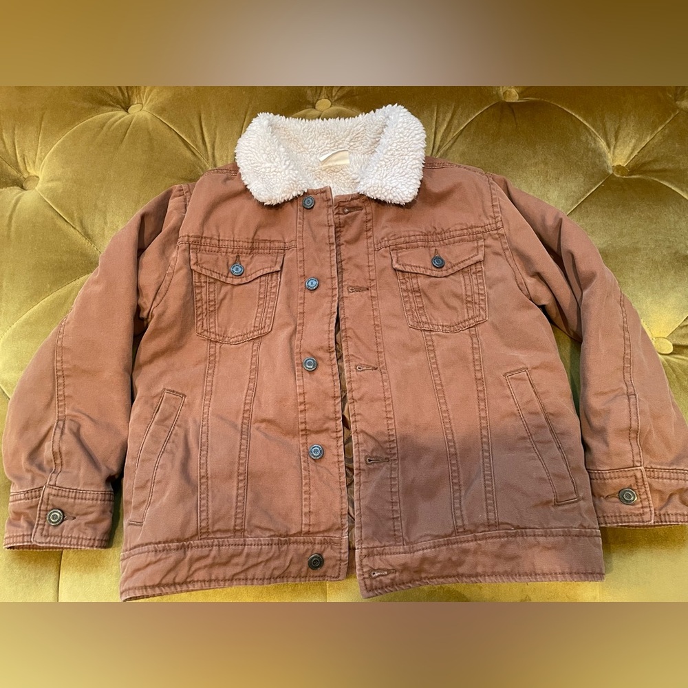 Crazy 8 Boys Sherpa-Lined Brown Jacket Size 7-8
